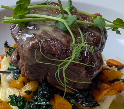 HoQ signature dishes Lamb Shank
Mediterranean Bowl
Pork Tenderloin Rolled Around Lamb Sausage